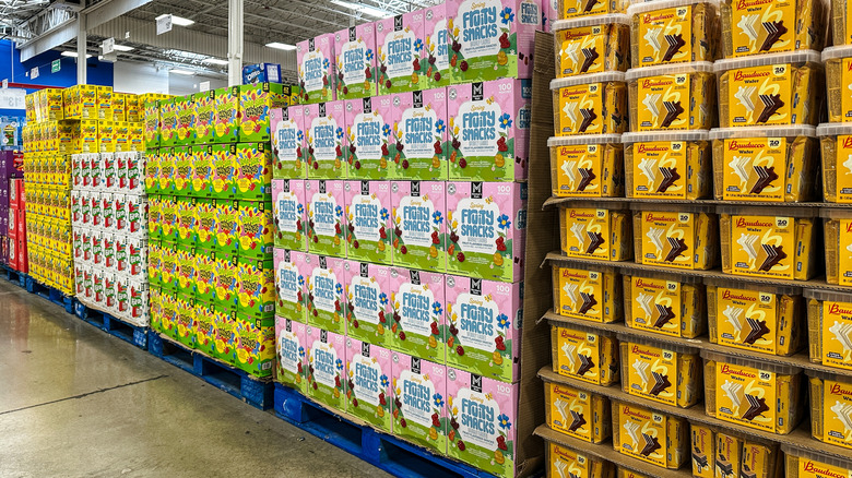 pallets of food at Sams Club