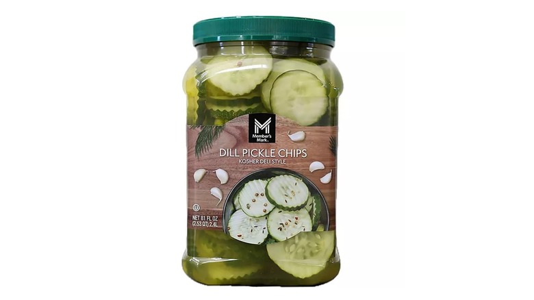jar of Members Mark pickle chips