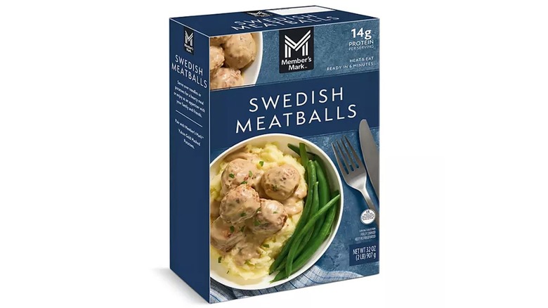 box of Members Mark Swedish Meatballs
