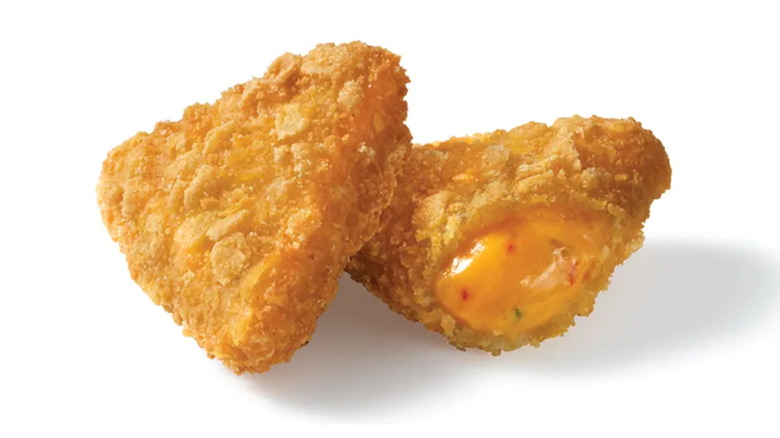 two triangular nacho bites