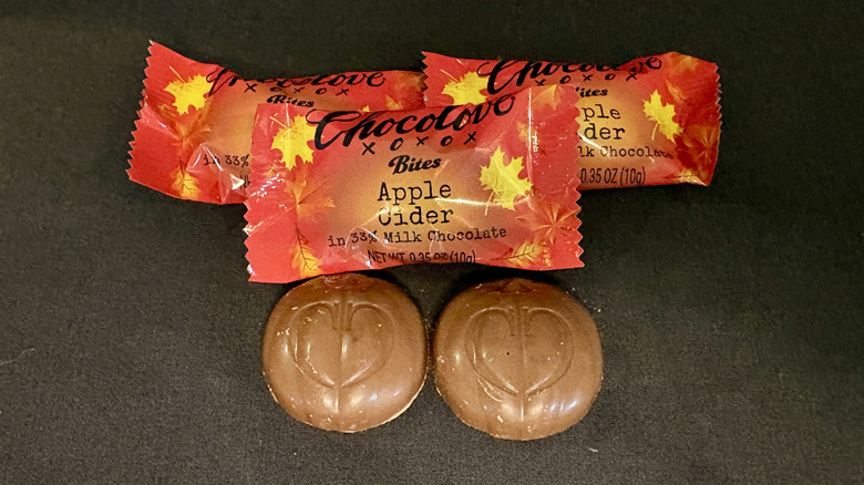 two Chocolove candies with packaging