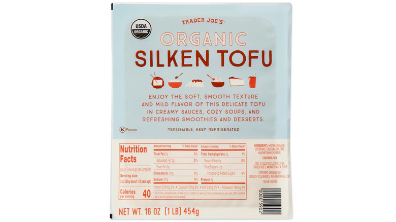 package of Trader Joe's Organic Silken Tofu