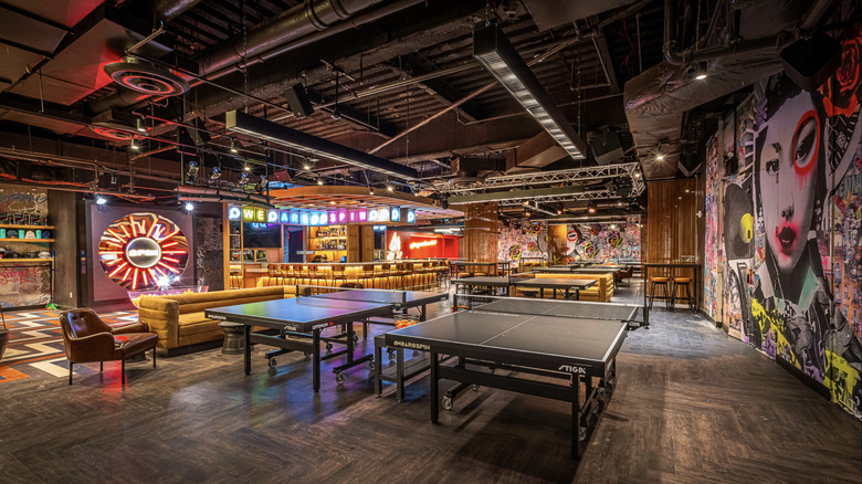 Interior of SPIN bar NYC