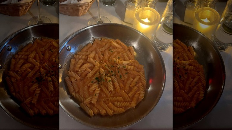 Vodka pasta with gluten free rotini at Trattoria Il Panino
