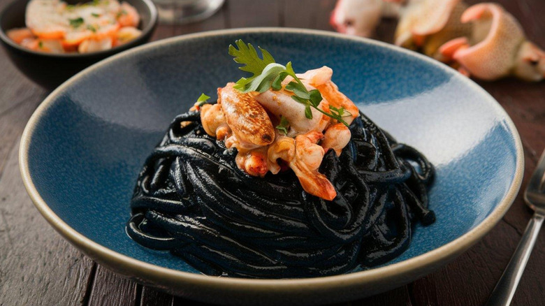 Bowl of al nero di seppia pasta