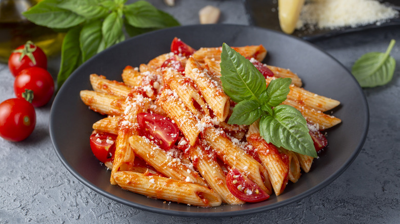 Penne pasta with arrabbiata sauce