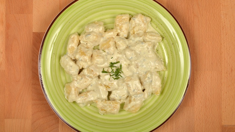 Gorgonzola sauce on gnocchi
