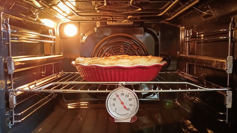 casserole baking in oven