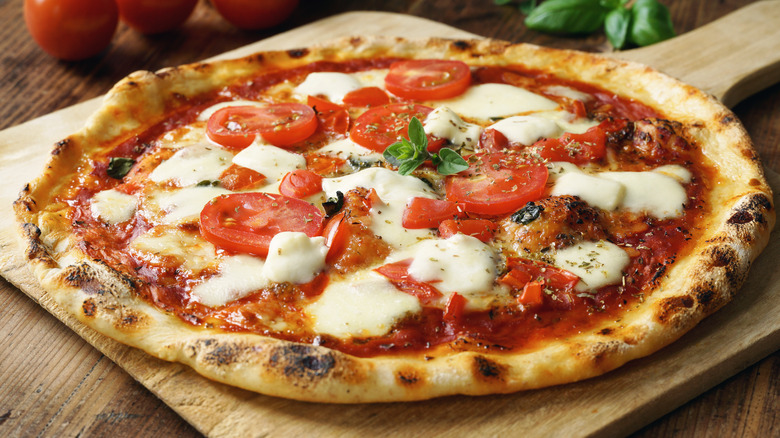 Freshly baked pizza