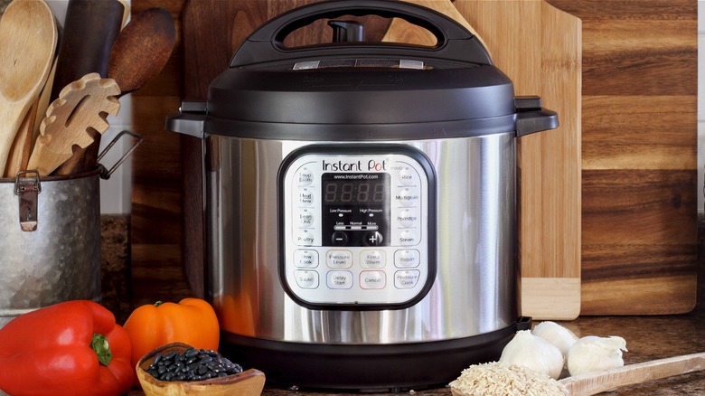 Black and silver Instant Pot