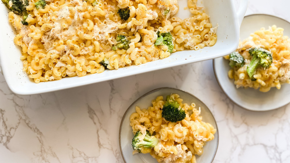 casserole of broccoli and noodles