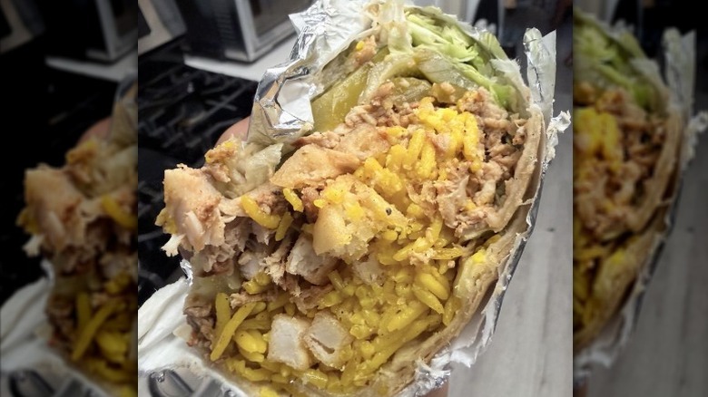a chicken shawarma wrap