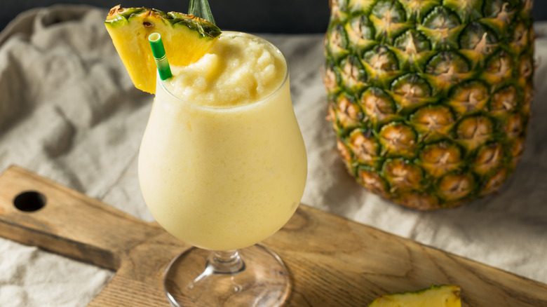 piña colada cocktail with pineapple