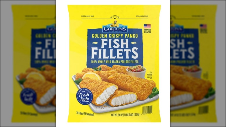Bag of breaded frozen fish fillets