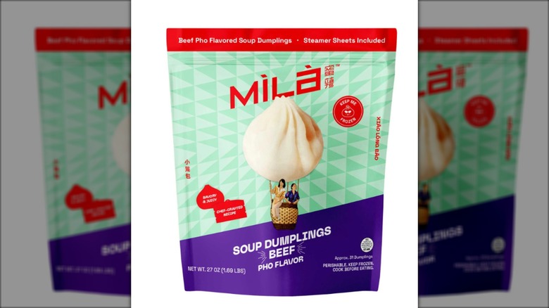 Package of beef pho-flavored soup dumplings