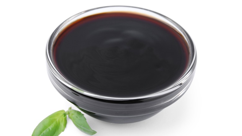 bowl of balsamic glaze