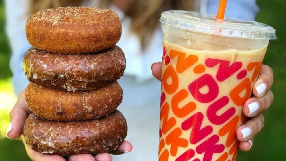 Dunkin' coffee and donut