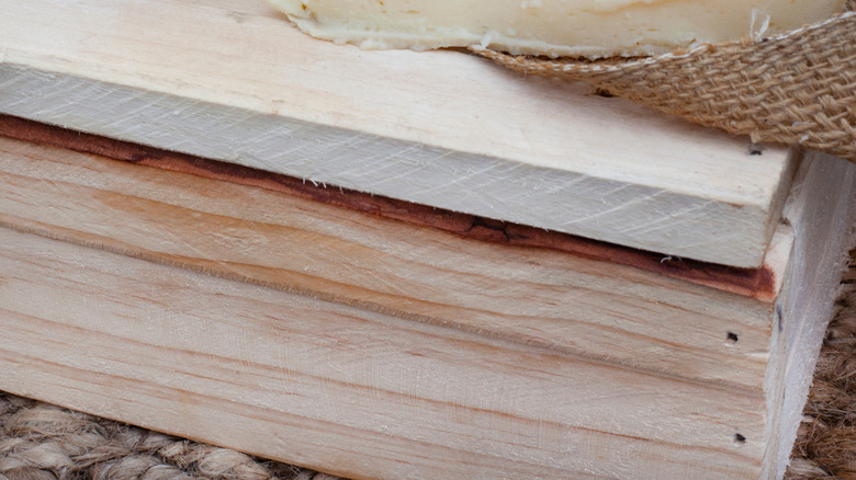 melktert with slice taken out