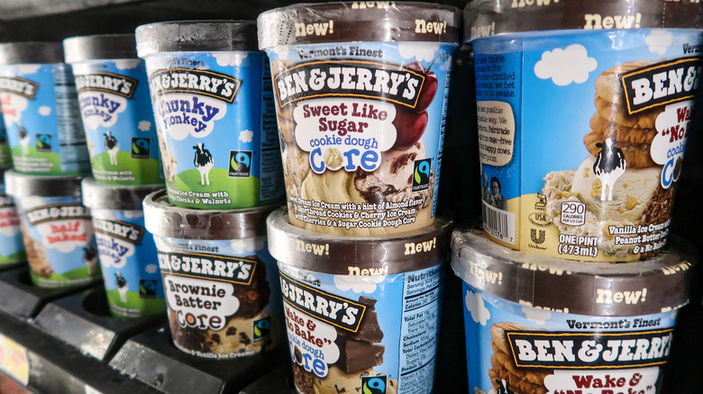 Pints of Ben & Jerry's ice cream