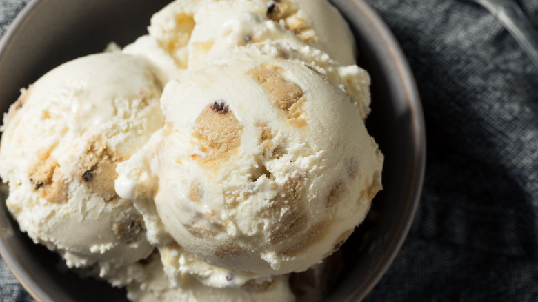 Bowl of cookie dough ice cream