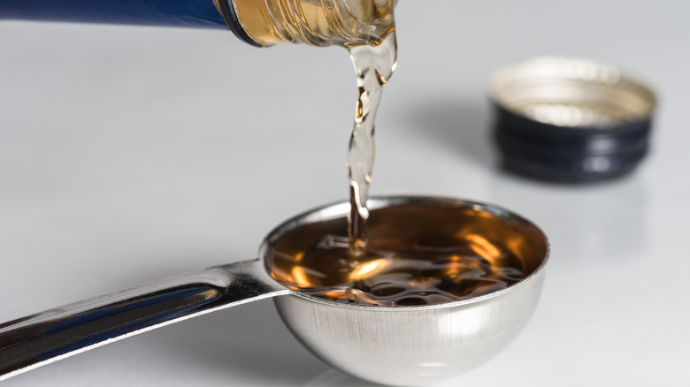 Cooking sherry being poured