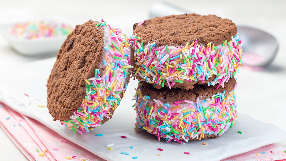 ice cream sandwiches with sprinkles