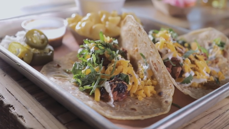 Brisket tacos from Diners, Drive-Ins and Dives