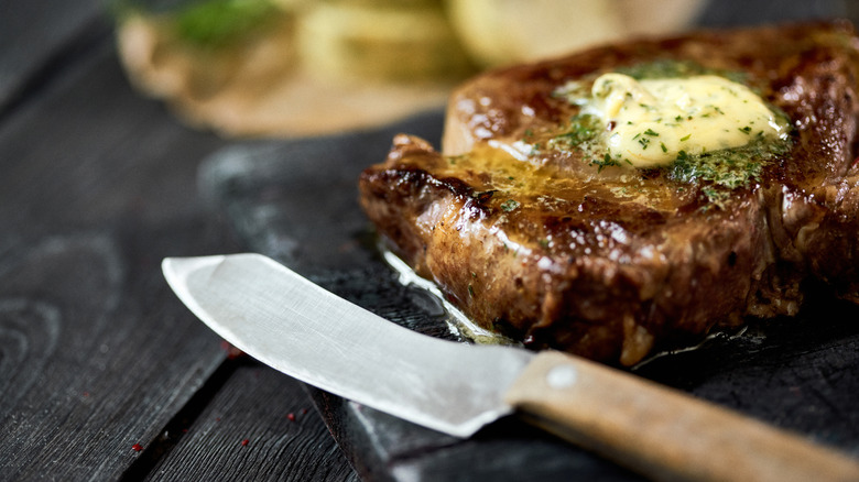 beef steak with garlic butter
