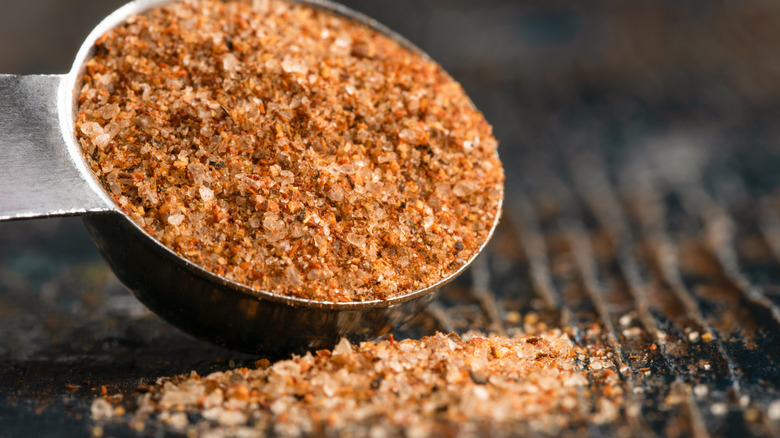 cajun seasoning in a spoon