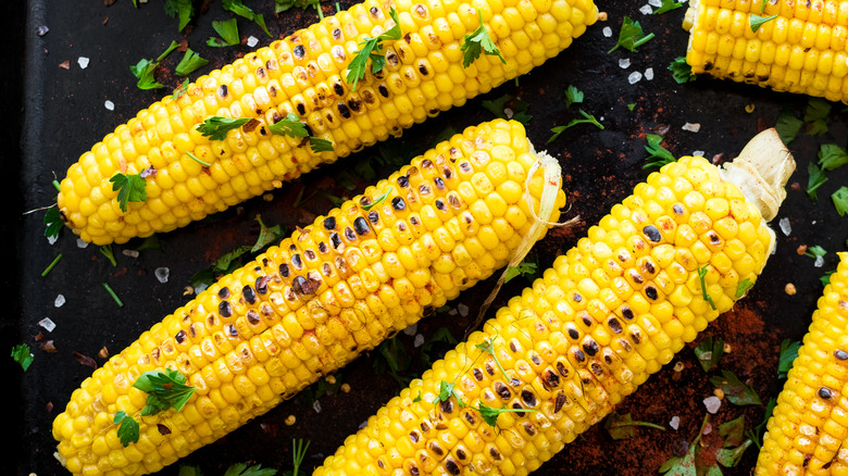 corn on the cob lightly seasoned