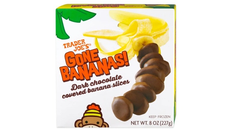 Box of Trader Joe's chocolate covered banana slices