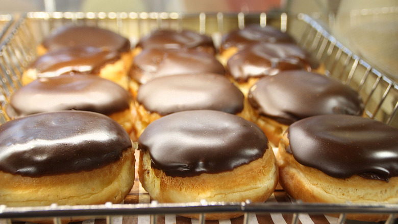 basket of Boston cream donuts