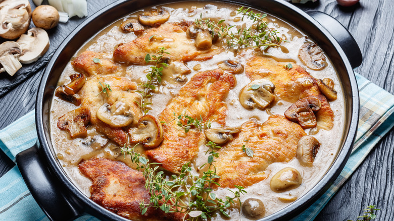 Bowl of chicken Marsala