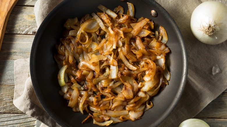 caramelized onions in pan