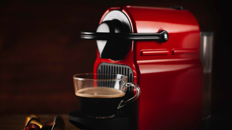 Nespresso machine with coffee