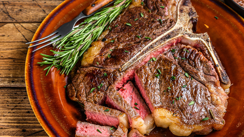 Bone-in ribeye with rosemary