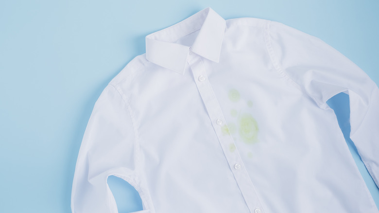 oil stains on white shirt