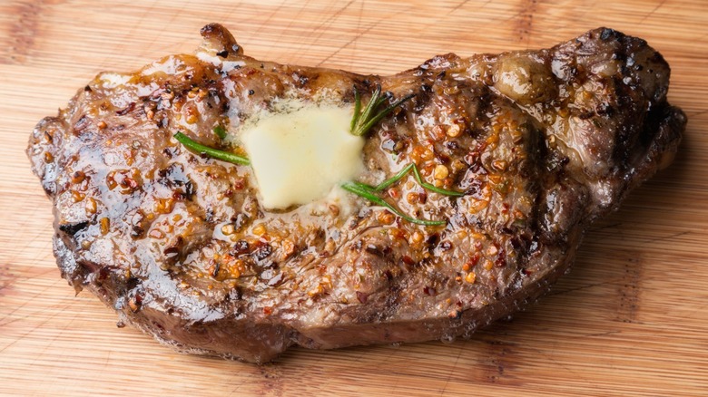 steak with butter