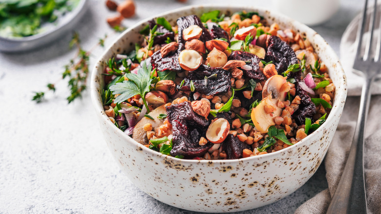 salad with buckwheat and beets