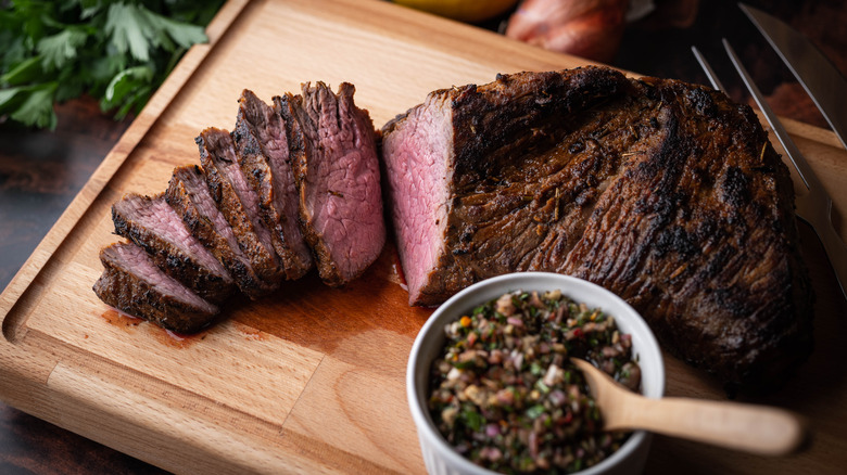 cooked tri tip with seasoning