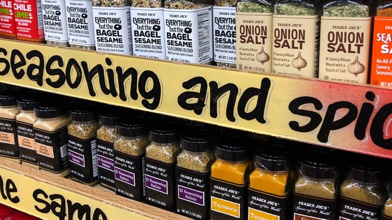 Trader Joe's seasonings on shelves