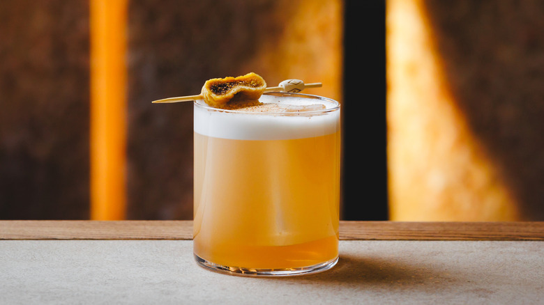Whiskey sour on counter