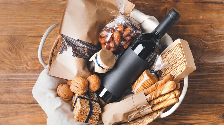 red wine gift basket