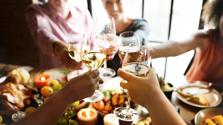 Wine toast at Thanksgiving