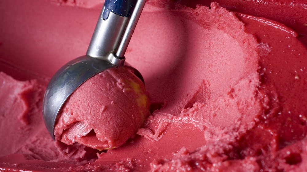 Sorbet being scooped