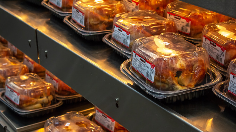 Costco rotisserie chickens in store