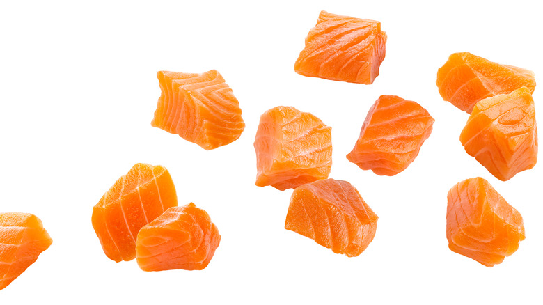 cubed salmon