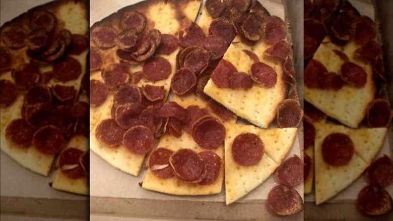Red Robin cheeseless, sauceless pizza