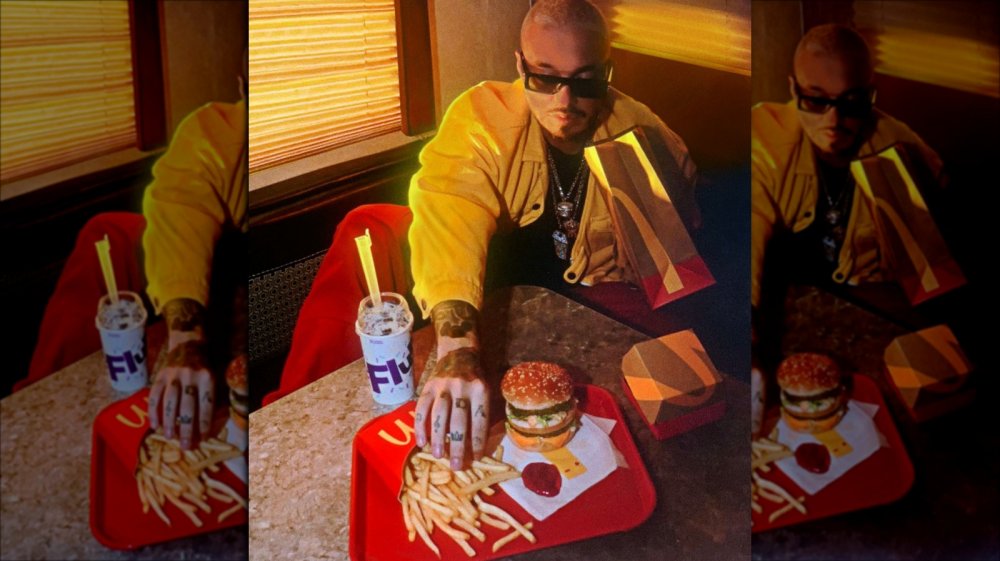 J Balvin with his signature McDonald's meal