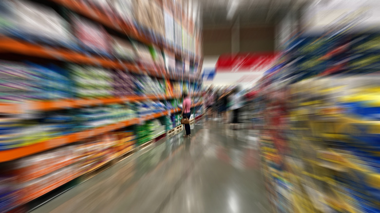 shopper inside warehouse store